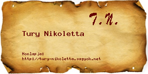 Tury Nikoletta névjegykártya